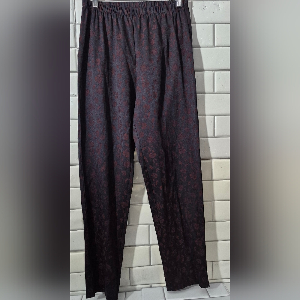 Basic Threads Santa Monica Ca Vintage Ladies Straight Leg Elastic Waist Dress Pa